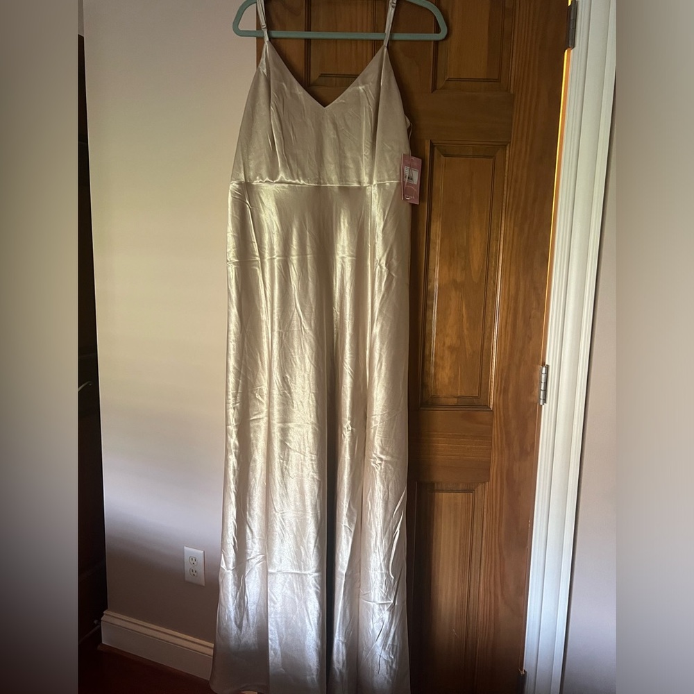 Birdy Grey Shiny Satin Gold Jay Dress